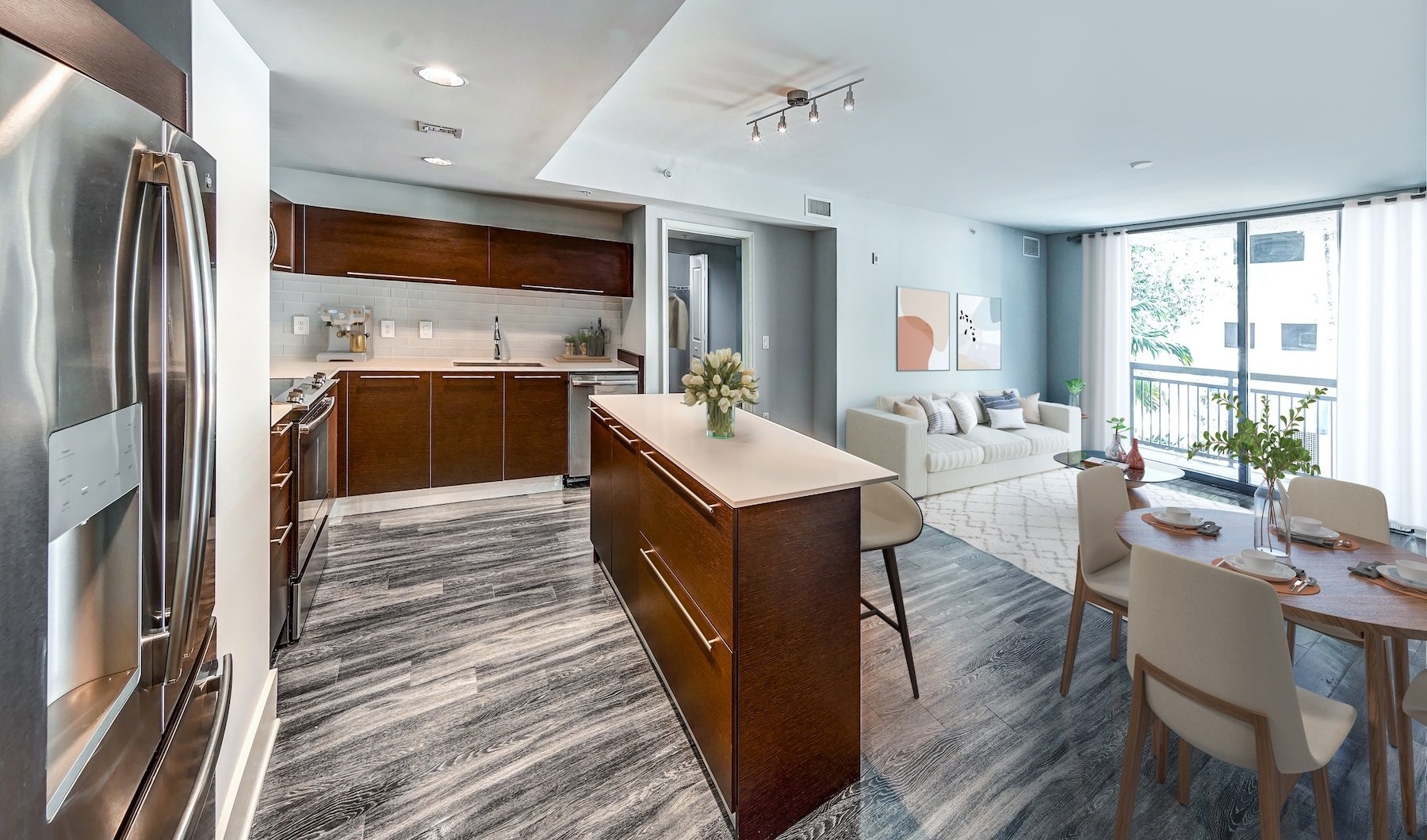 kitchen with island seating